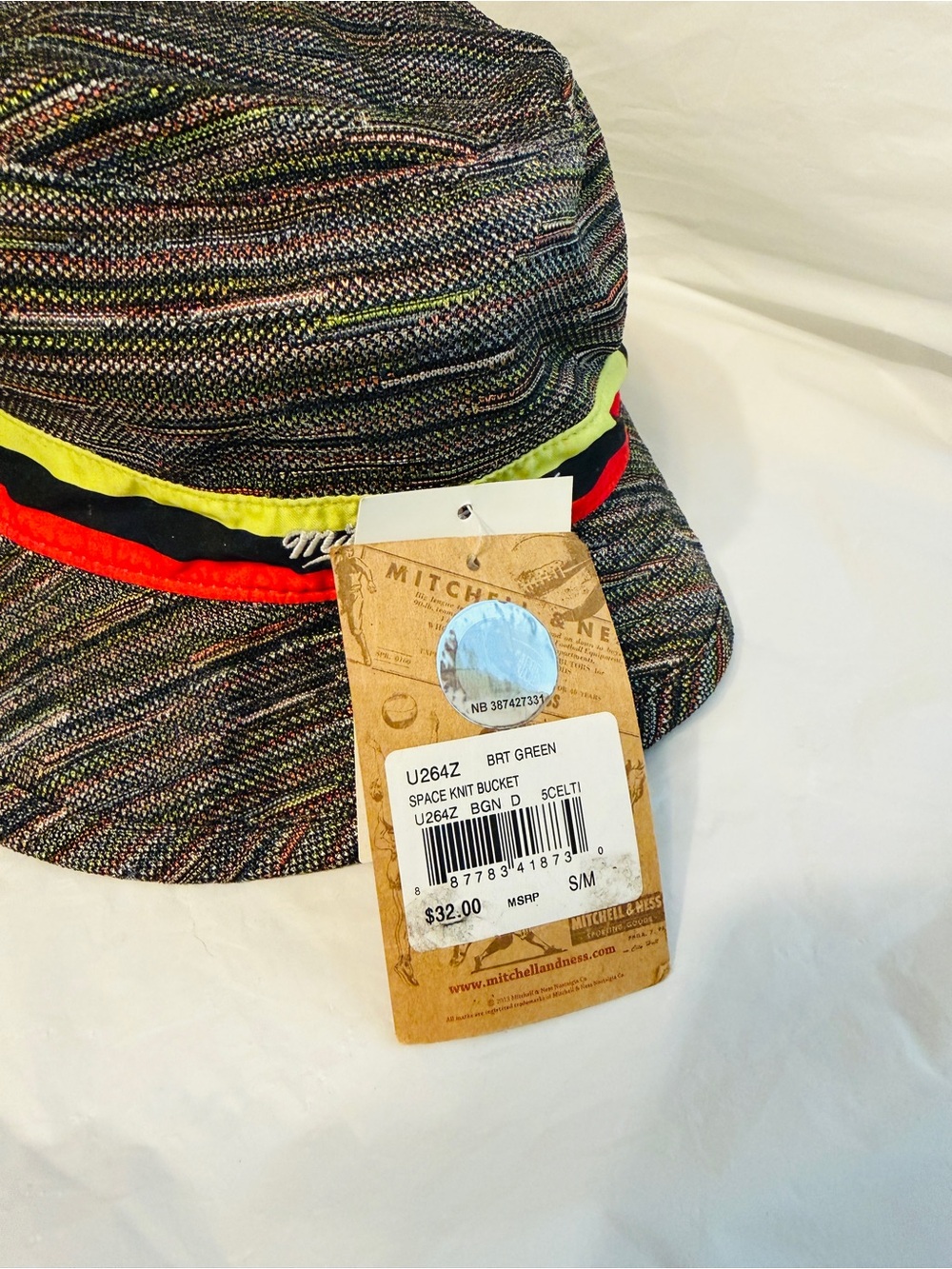 Mitchell & Ness Boston Celtics Space Knit Bucket Hat S/M NBA NWT U264Z - Picture 4 of 7